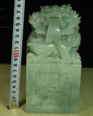 Cert ' d Untreated Green Nature A jadeite jade Statue sculpture dragon 龙 q05861Q5H 11