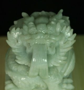 Cert ' d Untreated Green Nature A jadeite jade Statue sculpture dragon 龙 q05861Q5H 4