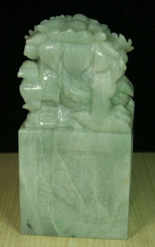 Cert ' d Untreated Green Nature A jadeite jade Statue sculpture dragon 龙 q05861Q5H 9