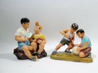 Two C1970 Chinese Cultural Revolution Shiwan Ceramic Figurines