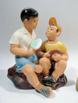 Two c1970 Chinese Cultural Revolution Shiwan Ceramic Figurines 2