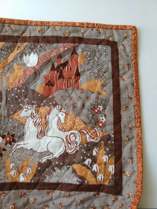 Handmade Unicorn Quilt 62x43 inch Fantasy Storytelling Mythical Blanket Decor 4