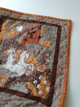 Handmade Unicorn Quilt 62x43 inch Fantasy Storytelling Mythical Blanket Decor 5