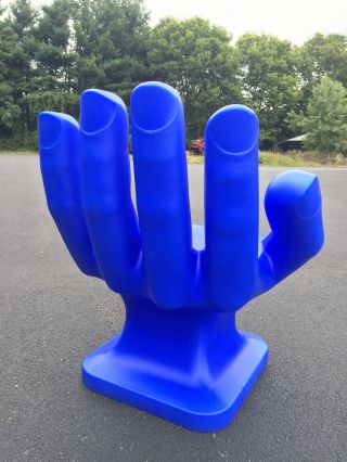GIANT Cobalt Blue left HAND SHAPED CHAIR 32 