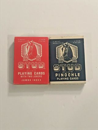 Vintage Stud Cards One Deck Playing Cards - One Deck Pinochle Cards - -
