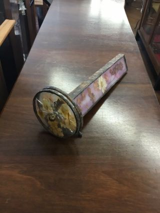 Vintage Kaleidoscope Stained Glass Handmade Double Wheels 10” Real Flowers