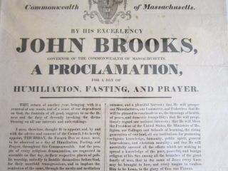 1822 MA Gov.  Broadside: Fasting,  Prayer,  Humiliation - - Rev.  Emerson of Salem 2