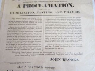 1822 MA Gov.  Broadside: Fasting,  Prayer,  Humiliation - - Rev.  Emerson of Salem 3