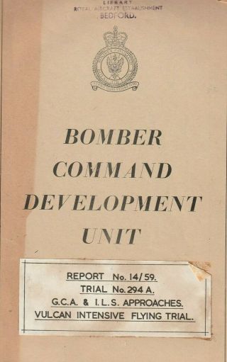 Avro Vulcan Flying Trials Report - Bomber Command Development Unit - 1959