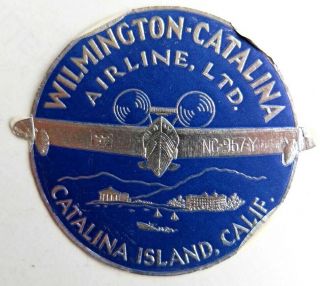 Vintage Wilmington Catalina Airline Airline Luggage Label