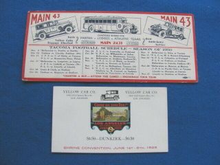 (2) Vintage Yellow Cab Company Ink Blotters,  1925,  1930