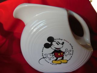 Rare Fiesta Mickey Mouse Large Disc Water Pitcher Fiestaware Disney
