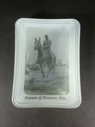 Will Rogers & Soapsuds - Glass Tray - Souvenir Of Claremore Ok