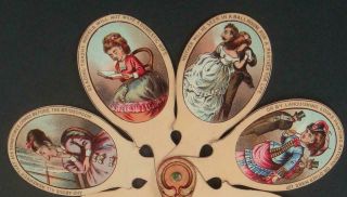 Z33 - THE SPINSTER ' S MIRROR - R.  CANTON - VICTORIAN 7 - PANEL FAN CARD 4