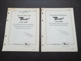 2 1964 Bendix S - 600 Series Aircraft Magnetos Parts & Overhaul Manuals