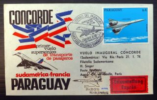 Paraguay 1976 Concorde To Paraguay Express With Special Handstamp Bm164
