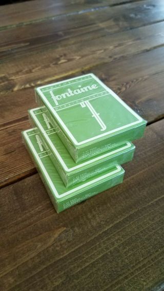3 Green Fontaine Playing Cards Decks
