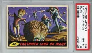 1962 Mars Attacks 48 Earthmen Land On Mars Psa 8 Nm - Mt