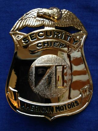 American Motors Corporation (1970 - 84) Security Chief Badge W/holder - (nos?)