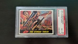 1962 Topps Mars Attacks Card 9 The Human Torch Graded Nm - Mt 8 By Psa