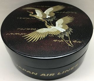 Set Of 6 Vintage Japan Air Lines Melamine Coasters With Holding Box