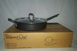 Retired Pampered Chef Executive 12 " Nonstick Skillet Pan With Glass Lid 2865