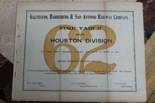 Galveston,  Harrisburg & San Antonio Railway Houston Division Ett 62 Jan 11,  1903
