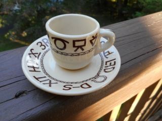 Cowboy Westward Ho Restaurant Cup & Saucer W/ Branding Irons By Wallace China