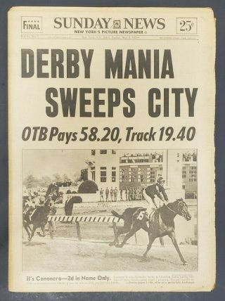 1971 May 2 Ny Sunday News Newspaper Derby Mania Sweeps City Pgs 1 - 184