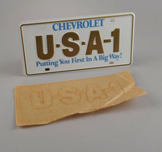 1971 Nos Chevrolet U - S - A - 1 Putting You First In A Big Way License Plate & Paper