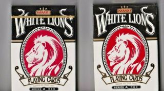 2 Boxed White Lions Series A Red 1 Deck Signed David Blaine Limited Edition