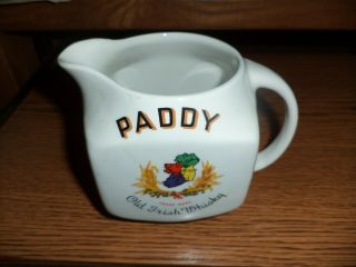 Vintage " Paddy " Arklow Cork Distilleries Co.  Irish Whiskey Pour Pitcher Nos