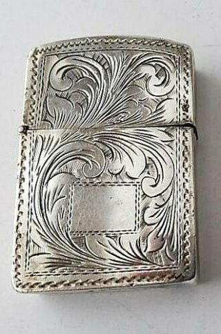 German Engraved Silver Lighter (zippo?) Case