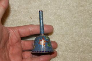Vintage/antique Chinese Cloisonne/enamel Small Bell: 3 - 1/2 " H X 2 " D