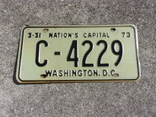 Washington D.  C,  1972 / 73 License Plate C - 4229