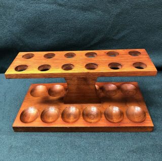 Vintage Fairfax Wood Tobacco Pipe Stand Holds 12