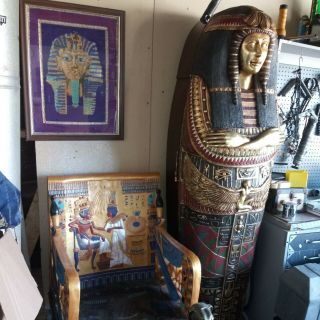 Queen Ankhesenamum Sarcophagus Cabinet 6½ Feet Egyptian Pharaoh Life Size