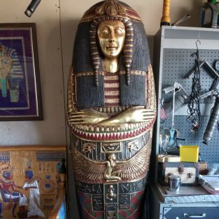 Queen Ankhesenamum Sarcophagus Cabinet 6½ feet Egyptian Pharaoh Life Size 2