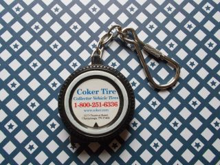 Collectible Advertising Give A Way Coker Tire Tape Measure Key Chain Ring