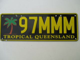 2006 Queensland Tropical Mmm Triple Graphic Palm Tree Yellow Licence Plate