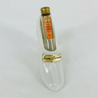 Vintage Bo - Kay Orange Blossom Perfume Bottle Florida Souvenir Porcelain Shoe 3 "