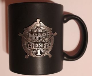 Harley Davidson Motorcycles Sheriff 1 Pewter Logo Coffee Mug Cup