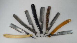 5 - Vintage Straight Razors - National,  Red - Point,  T Hessen,  Pipe,  Blackie