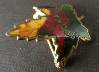 Vintage Spokane Canada Enamel Maple Leaf Pin Brooch 6