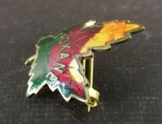 Vintage Spokane Canada Enamel Maple Leaf Pin Brooch 7