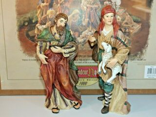 1999 Grandeur Noel 9 Piece Hand Painted Porcelain Nativity Set Collector Edition 4