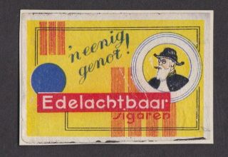 Ae Old Matchbox Label Holland Ccccc14 Cigar Edelachtbaar Man