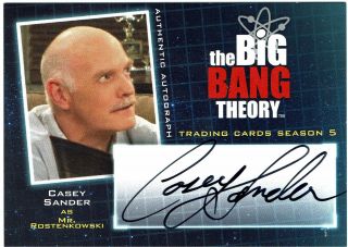 Big Bang Theory Season 5 Autograph Card A11 Casey Sander As Mr Rostenkowski