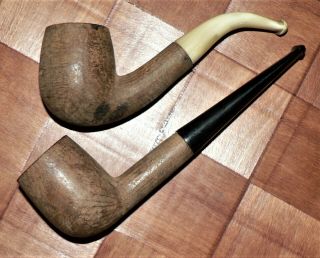 2 X Vintage Skinned Tobacco Pipes.  70,  Year Old French Briar.