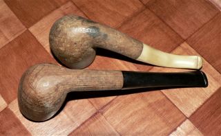 2 x Vintage Skinned Tobacco Pipes.  70,  year old French Briar. 2